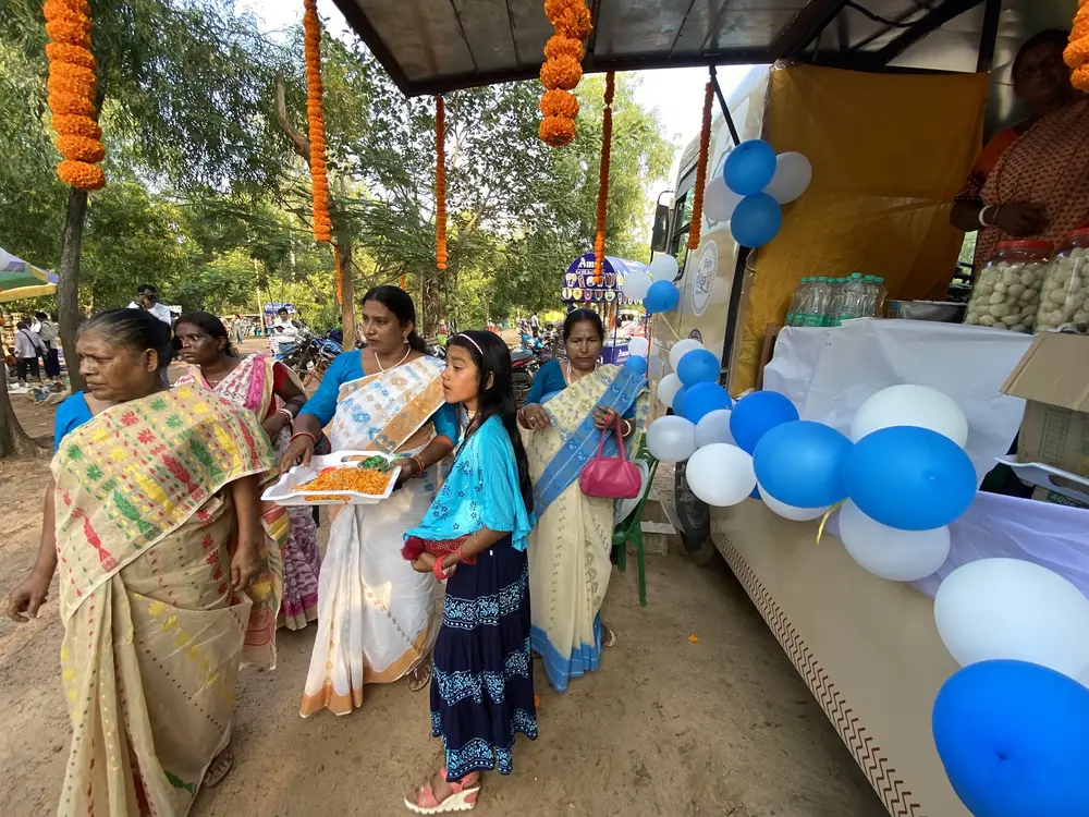 Women from the local community beside the first eLoo